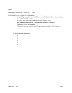 Name: Personal and Business Law – Unit 2 Test (___/185) (40