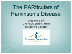 The PARticulars of Parkinson's Disease