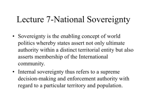 Lecture 15-National Sovereignty
