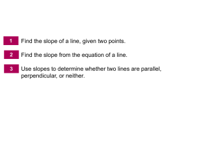 Find the slope of a line, given two points.