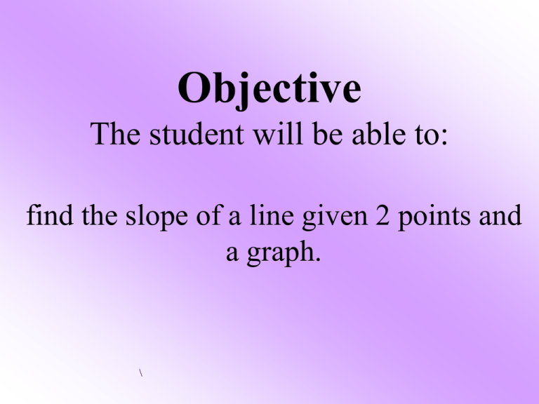 Finding Slope