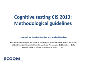 Cognitive testing CIS 2013