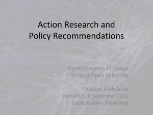 Action Research and Policy Recommendations