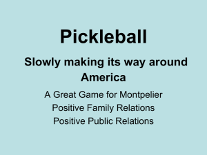 Pickleball History - Montpelier Community Association