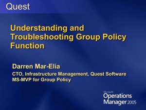 Understanding and Troubleshooting Group Policy Function