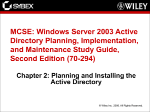 Windows Server 2003 Active Directory Planning