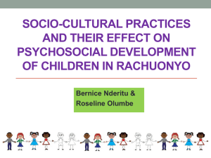 Socio-cultural practices and their effects on psychosocial