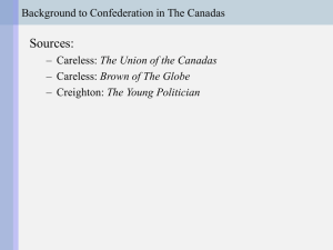 Background to Confederation in the Canadas