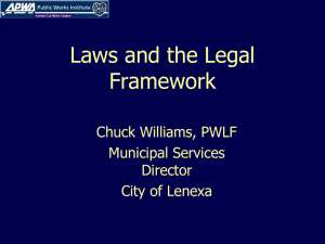 laws and the legal framework - American Public Works Association