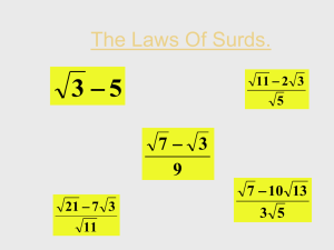 The Laws Of Surds.