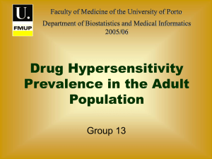 Drug Hypersensibility Prevalence in the Adult Population of Porto