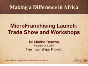 V 2 Making a Difference in Africa – Sept 2011