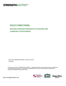 Policy Directions - Stewards of Affordable Housing for the Future