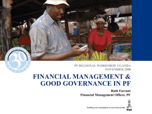 FINANCIAL MANAGEMENT & GOOD GOVERNANCE IN PF Ruth