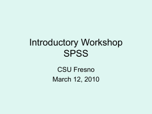 Introductory Workshop SPSS