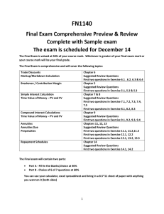 Final Exam Comprehensive Preview & Review with sample exam