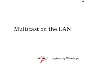Internet2 Multicast Workshop