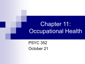Chapter 11: Occupational Health