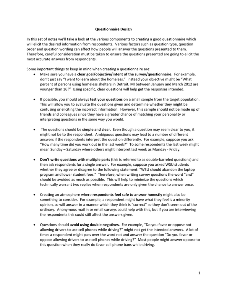 Questionnaire Design Best Practices Examples Questionnaire Design Best Practices Examples