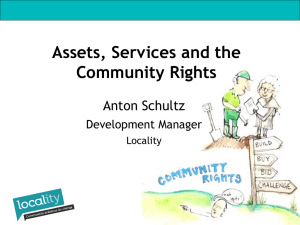 Assets, Services and Community Rights