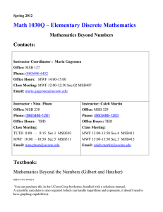 Math 1030Q – Elementary Discrete Mathematics
