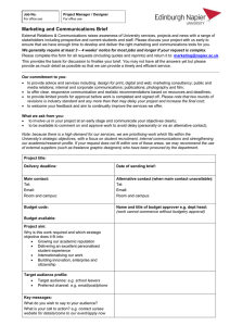 Marketing & Communications Service Request form