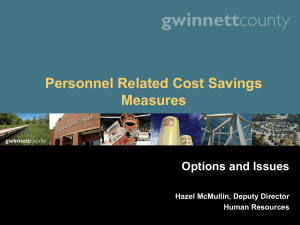 Personnel Related Cost Savings Measures