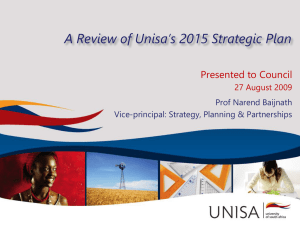 A Review of Unisa's 2015 Strategic Plan