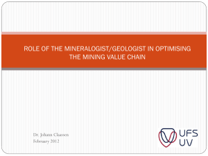 role of the mineralogist/geologist in optimising the mining