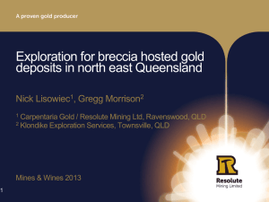 Exploration for breccia hosted gold deposits in north east Queensland