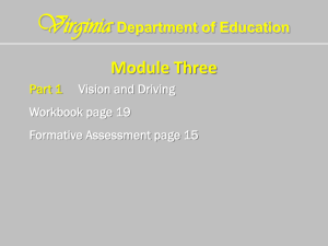 Virginia Department of Education Module Three Part 1 Vision and