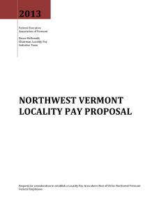 Northwest Vermont Locality Pay Proposal