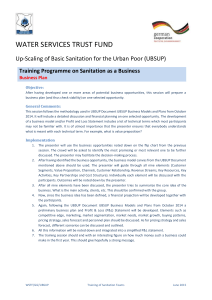 Recommendations on Microfinance under UBSUP
