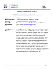 SWKK 314-110 Writing for Social Work Rsch