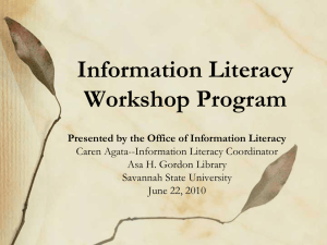 June 22 Workshop - Asa H. Gordon Library