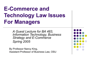 E-Commerce and Technology Law Issues For Managers