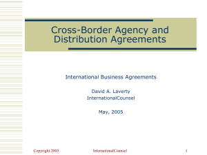 Cross-Border Agency and Distribution Agreements