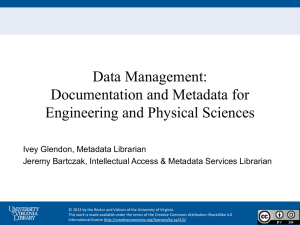 Documentation & Metadata for Engineering and Physical Sciences