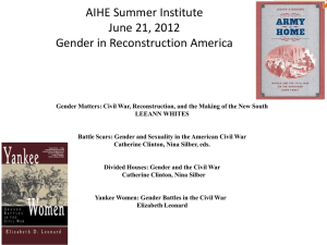 AIHE Blast June 2012 Gender and Reconstruction
