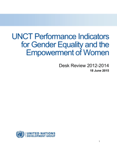 UNCT Performance Indicators for Gender Equality and the