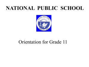 Academic Orientation - Grade 11