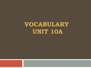 Unit 10A Vocabulary