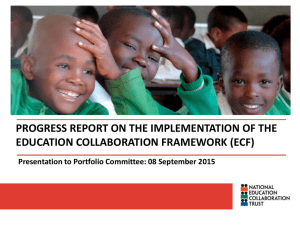 Progress Report on the Implementation of the Education