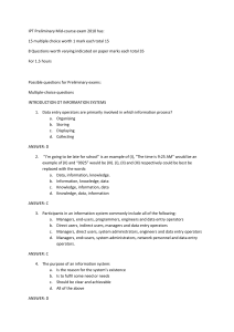 Sample questions and answers for Prelim IPT - IPT2011-12