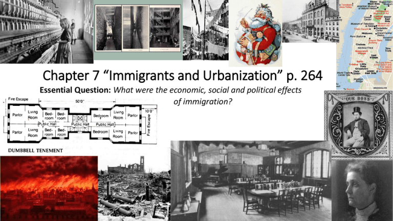 Chapter 7 *Immigrants And Urbanization* P. 264 Section 1 P. 266