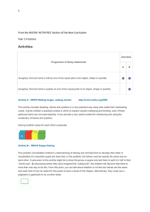 year by year activities with web links - from NCETM - June