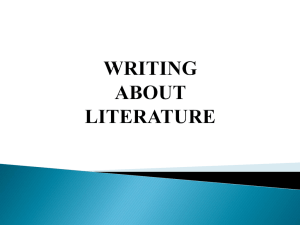Writing About Literature PPT