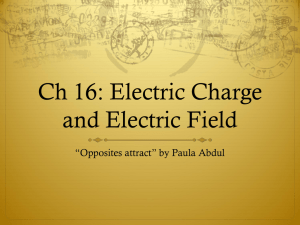 Ch 16: Electric Charge and Electric Field