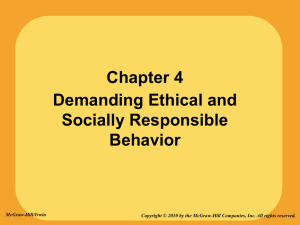 Chapter 4a_Demanding Ethical and Socially Responsible Behavior