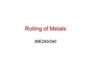 Rolling of Metals